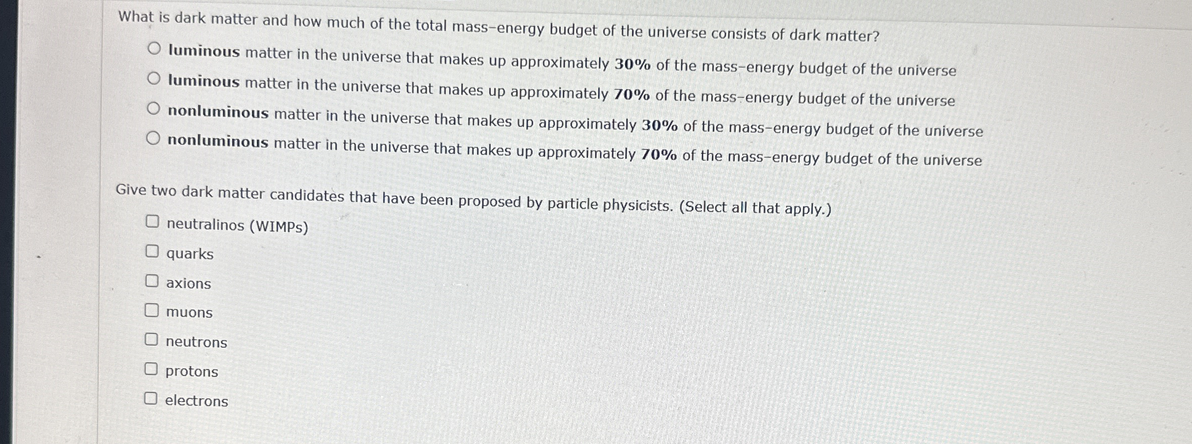 What is dark matter and how much of the total