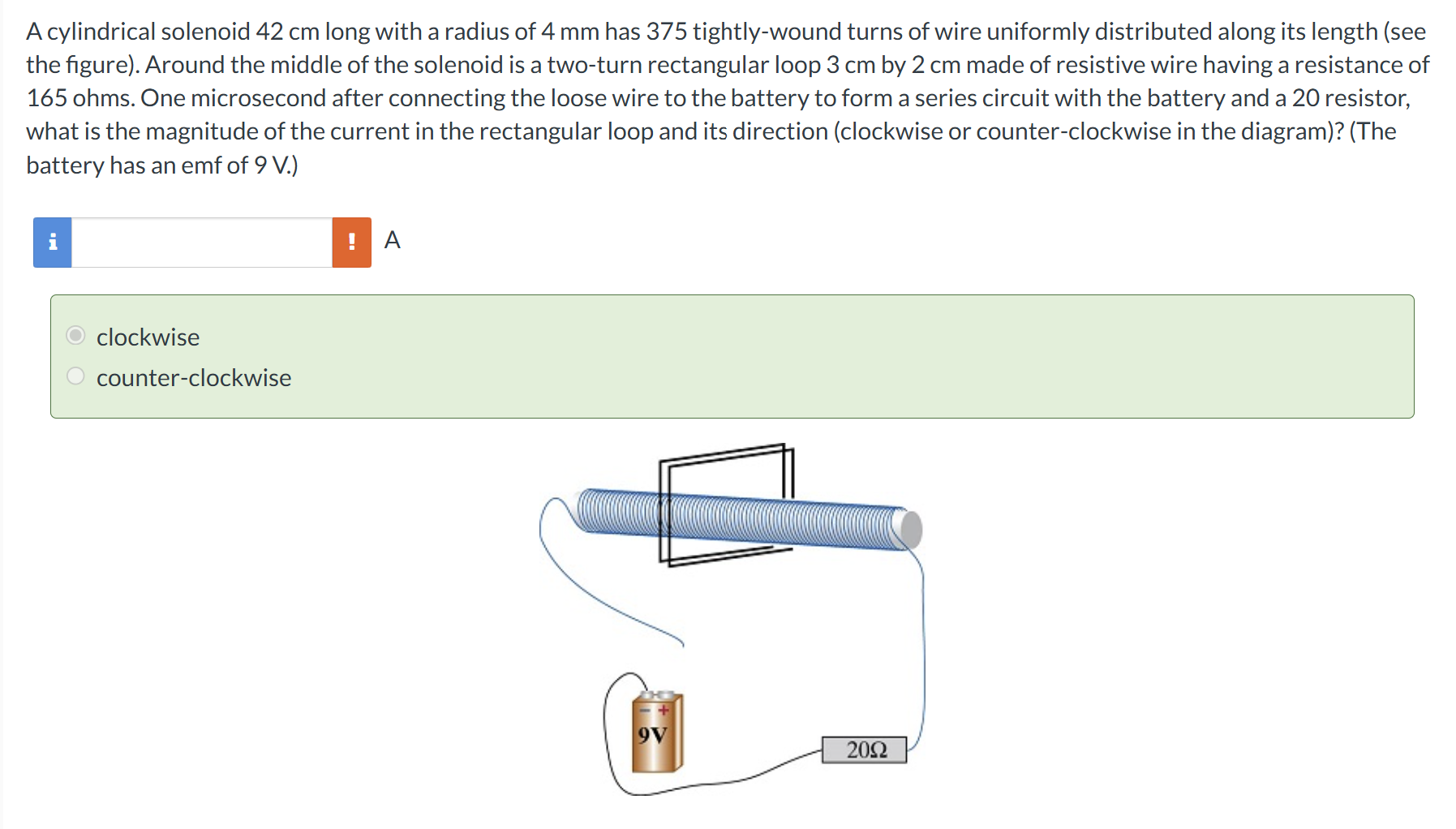 A cylindrical solenoid 4 2 cm long with a radius