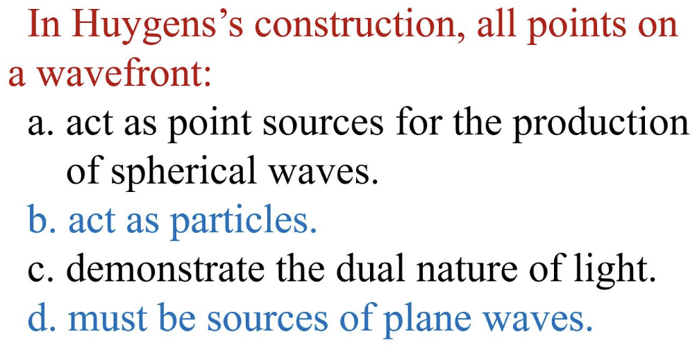 In Huygens's construction, all points on a