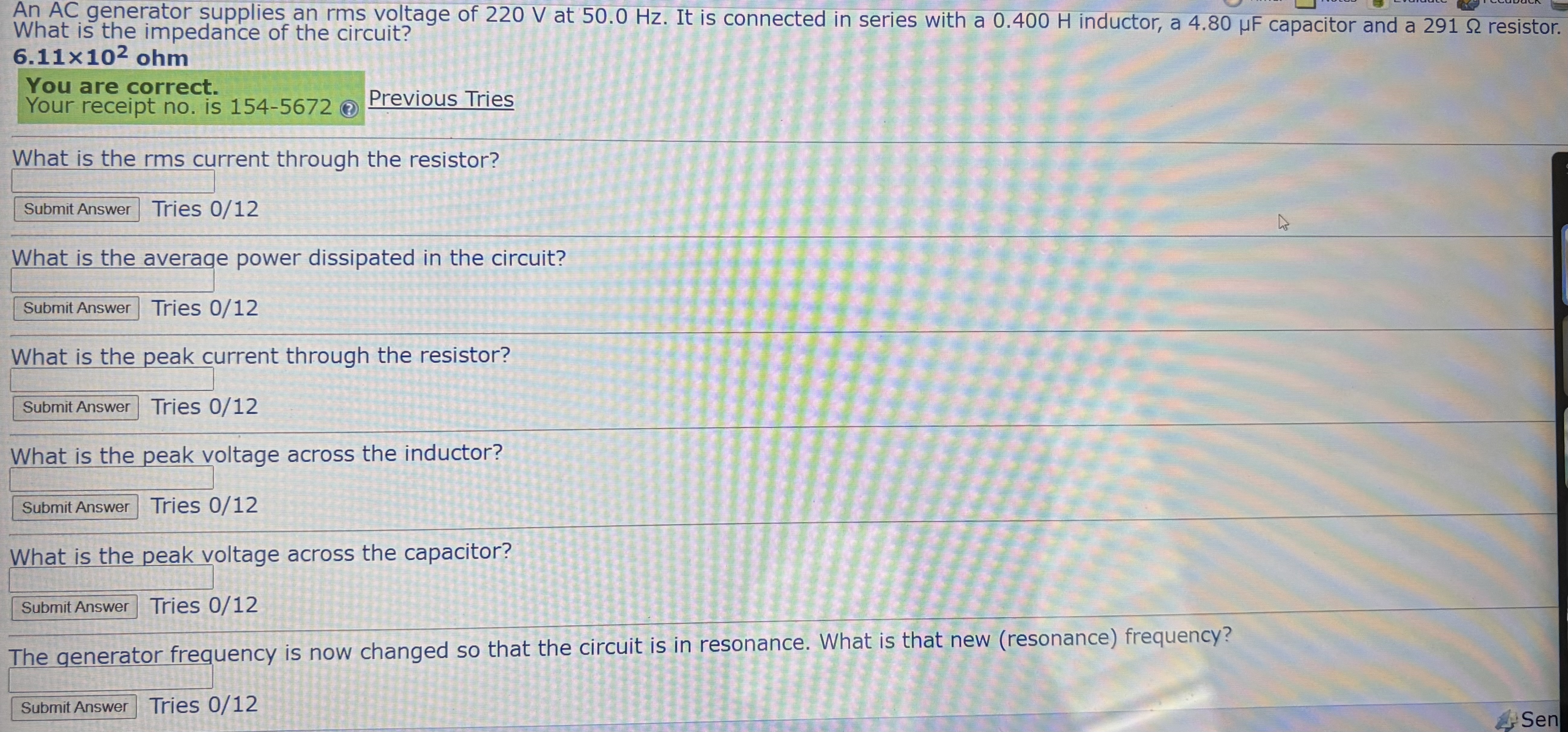 An AC generator supplies an rms voltage of 2 2 0