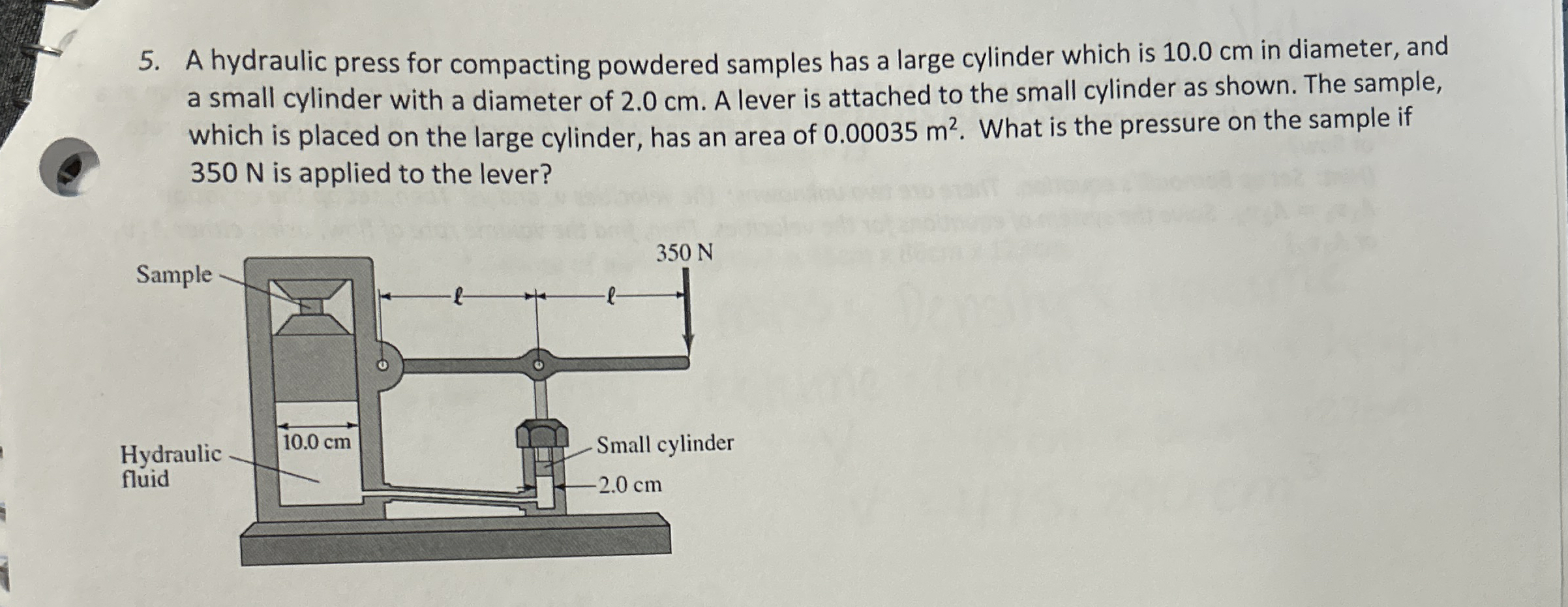 A hydraulic press for compacting powdered samples