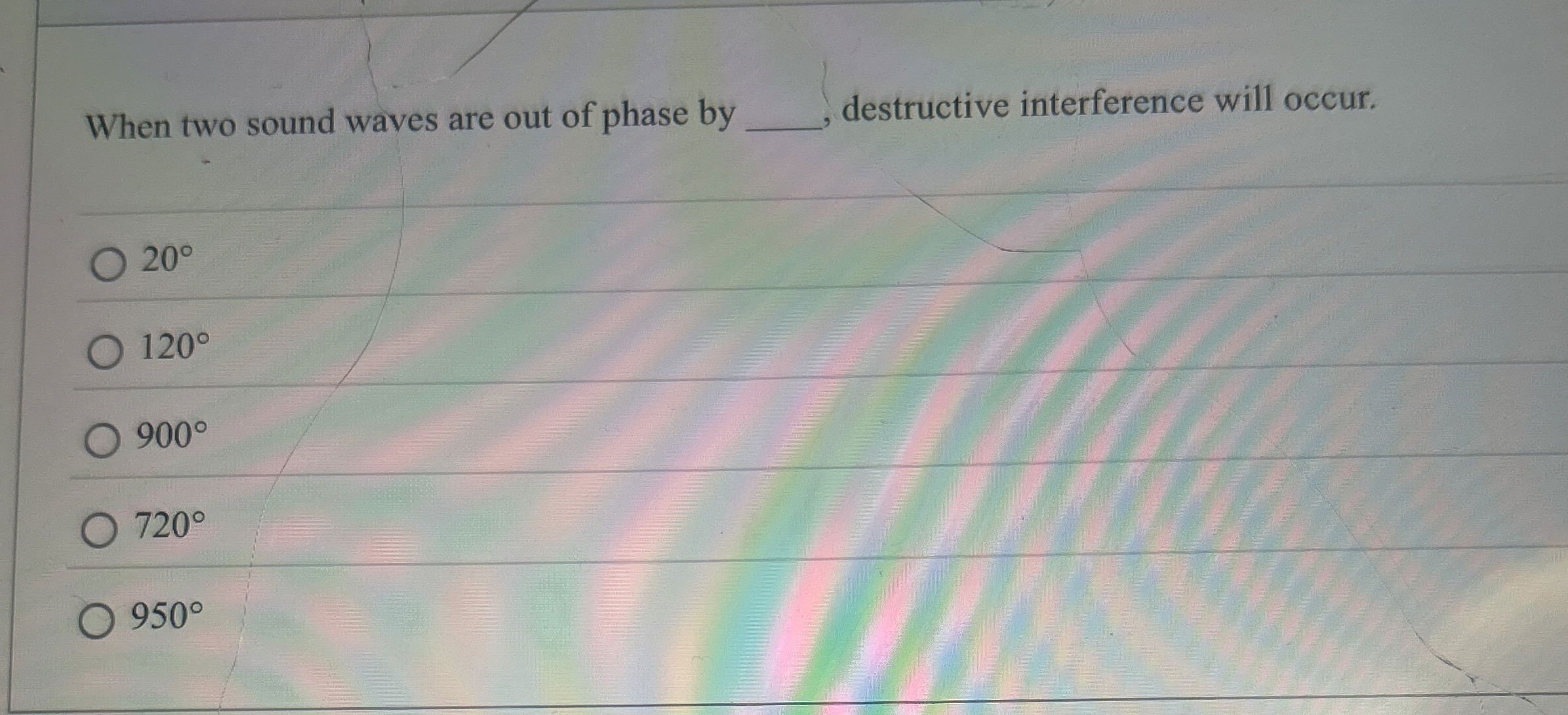 When two sound waves are out of phase by q ,