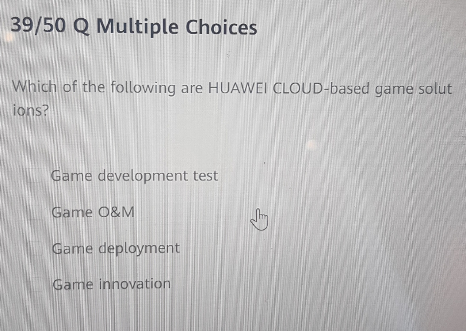 3 9 / 5 0 Q Multiple Choices Which of the