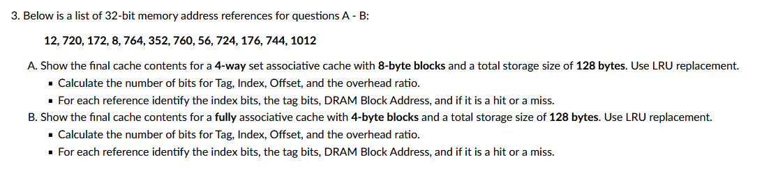 n - way set associative = = n Blocks / Set # of