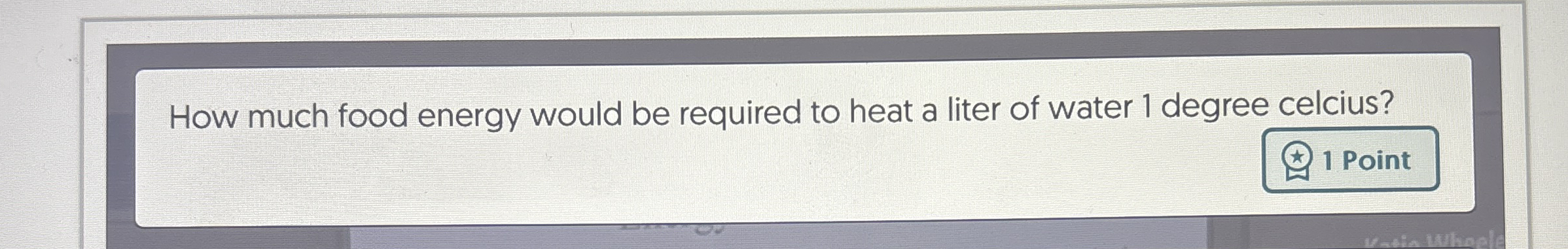 How much food energy would be required to heat a