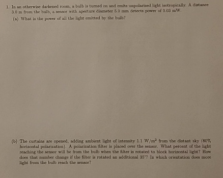 In an otherwise darkened room, a bulb is tarned