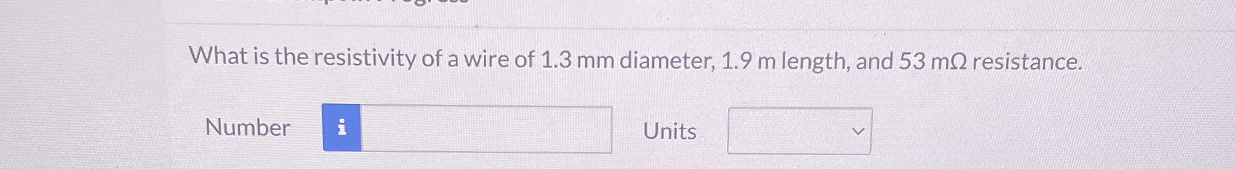 What is the resistivity of a wire of 1 . 3 mm