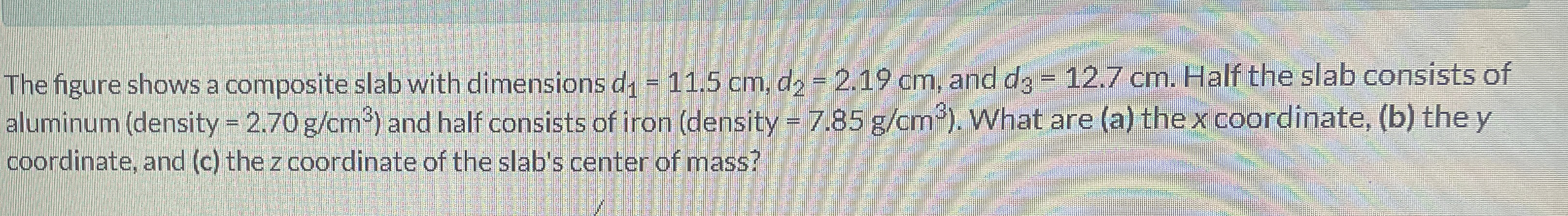 The figure shows a composite slab with dimensions