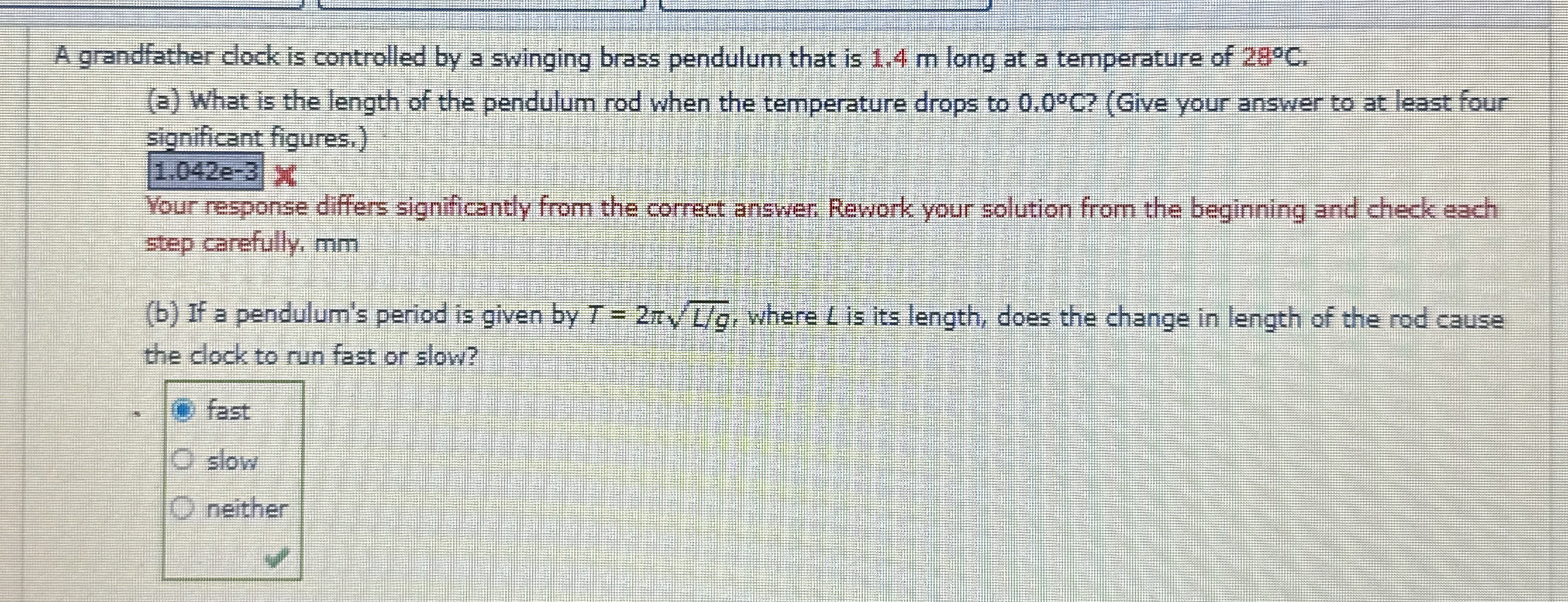 A grandfather clock is controlled by a swinging