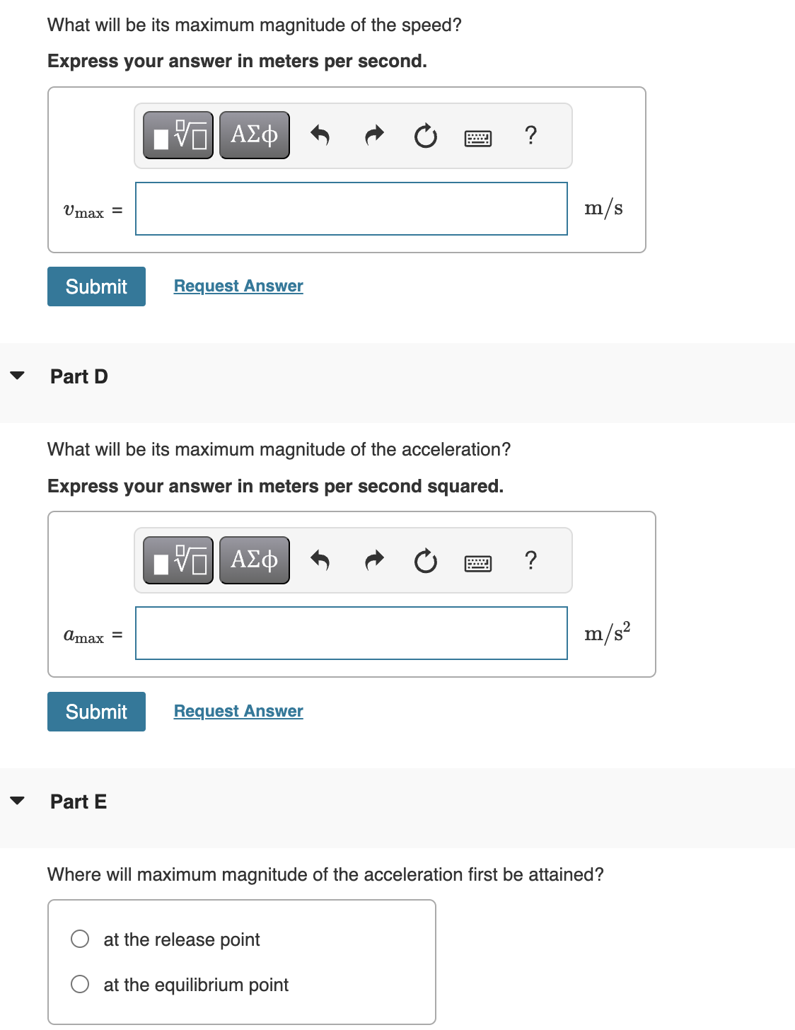 A 1 . 6 0 - kgkg object oscillates from a