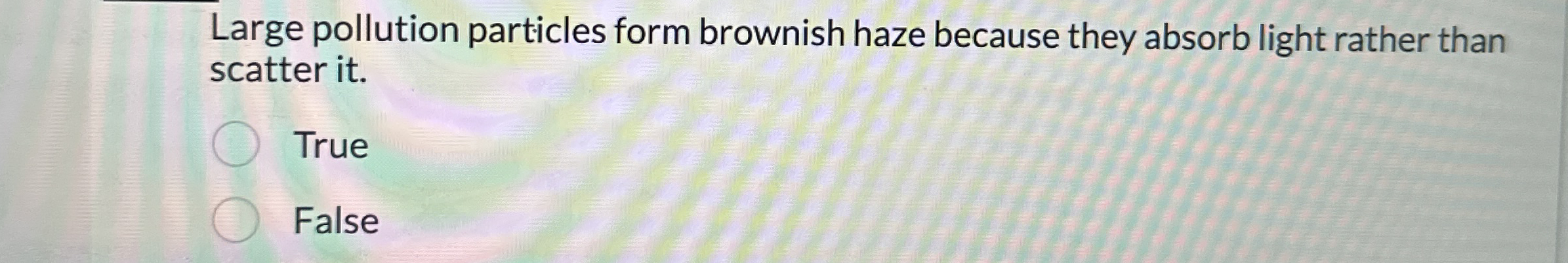 Large pollution particles form brownish haze
