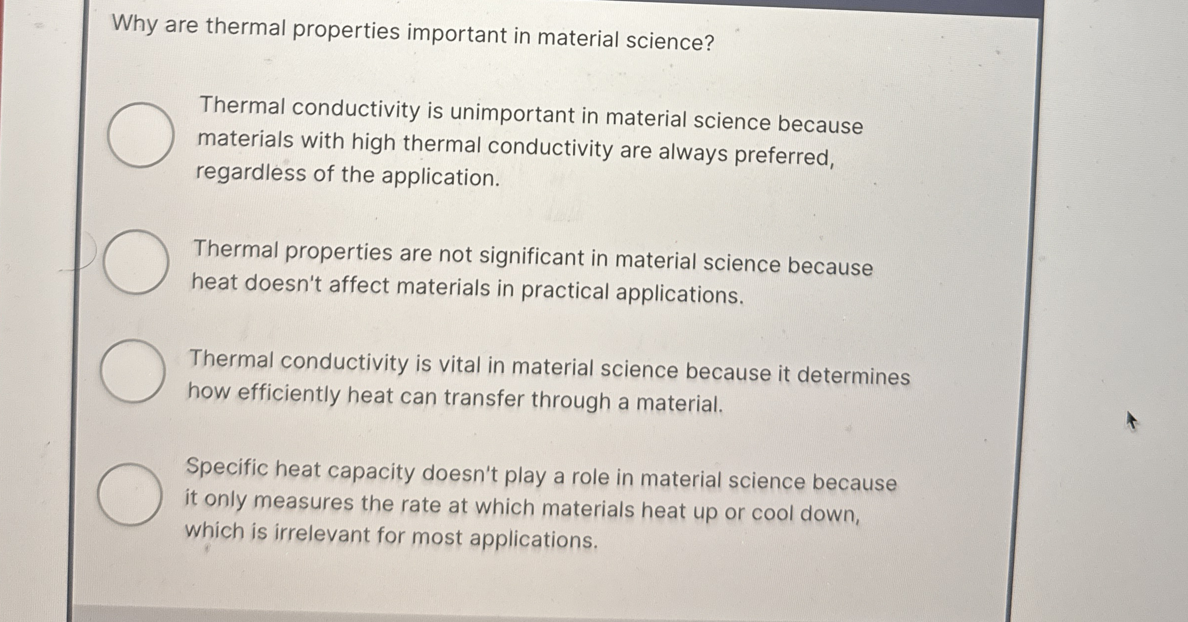 Why are thermal properties important in material