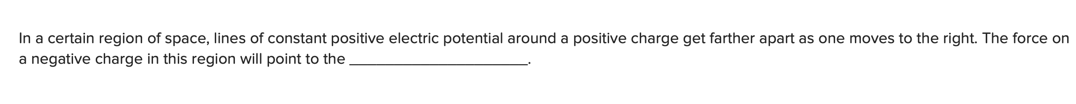 In a certain region of space, lines of constant