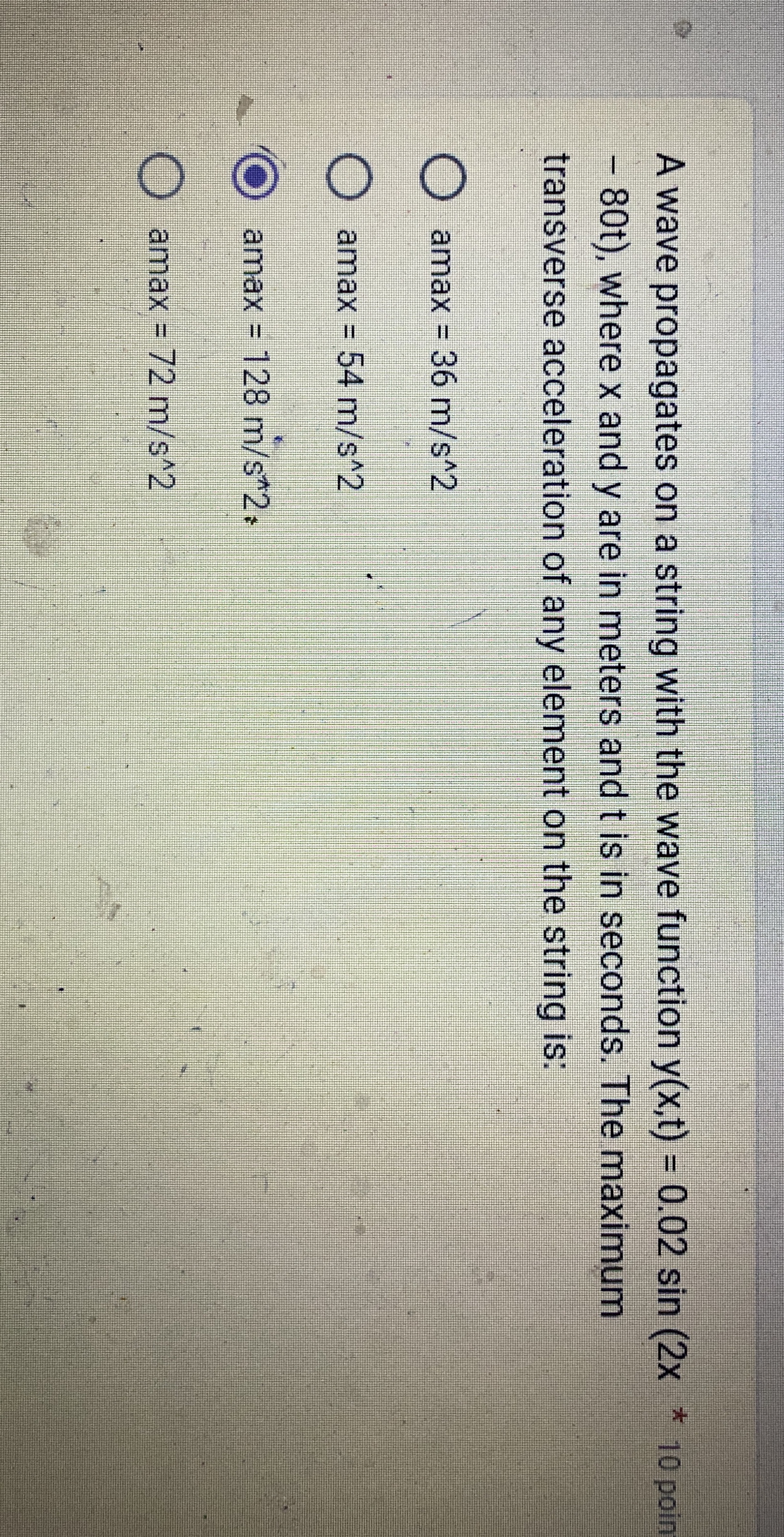 A wave propagates on a string with the wave