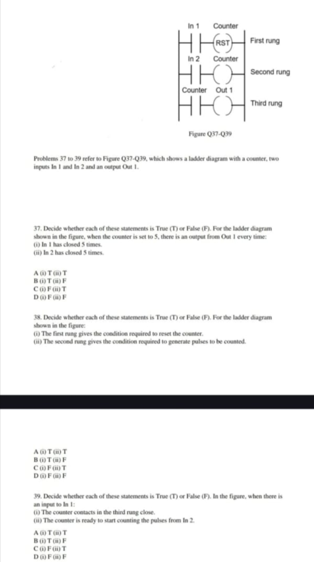 Problems 3 7 to 3 9 refer to Figure Q 3 7 - Q 3 9