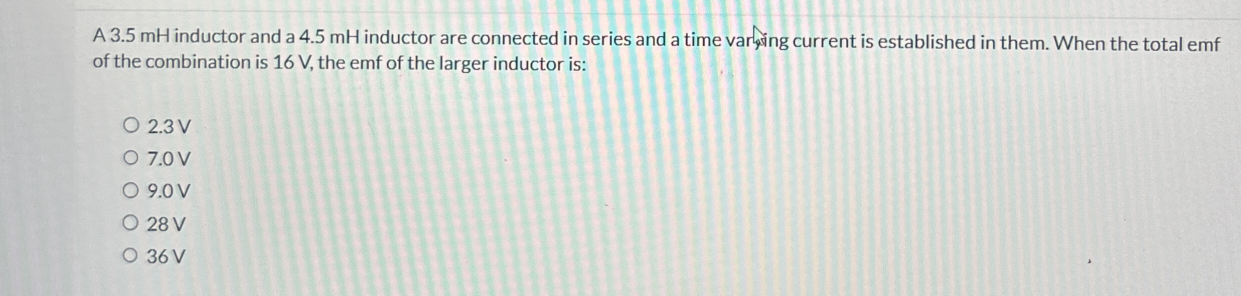 A 3 . 5 mH inductor and a 4 . 5 mH inductor are