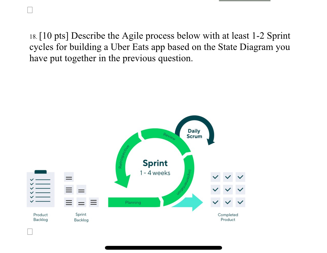 [ 1 0 pts ] Describe the Agile process below with