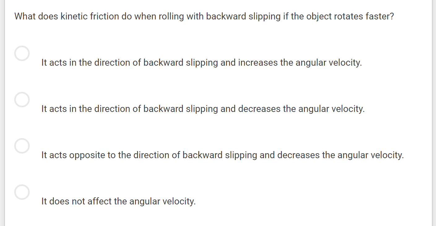 What does kinetic friction do when rolling with