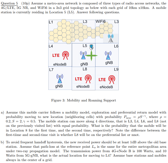 Question 5 ( 1 0 p ) Assume a metro - area