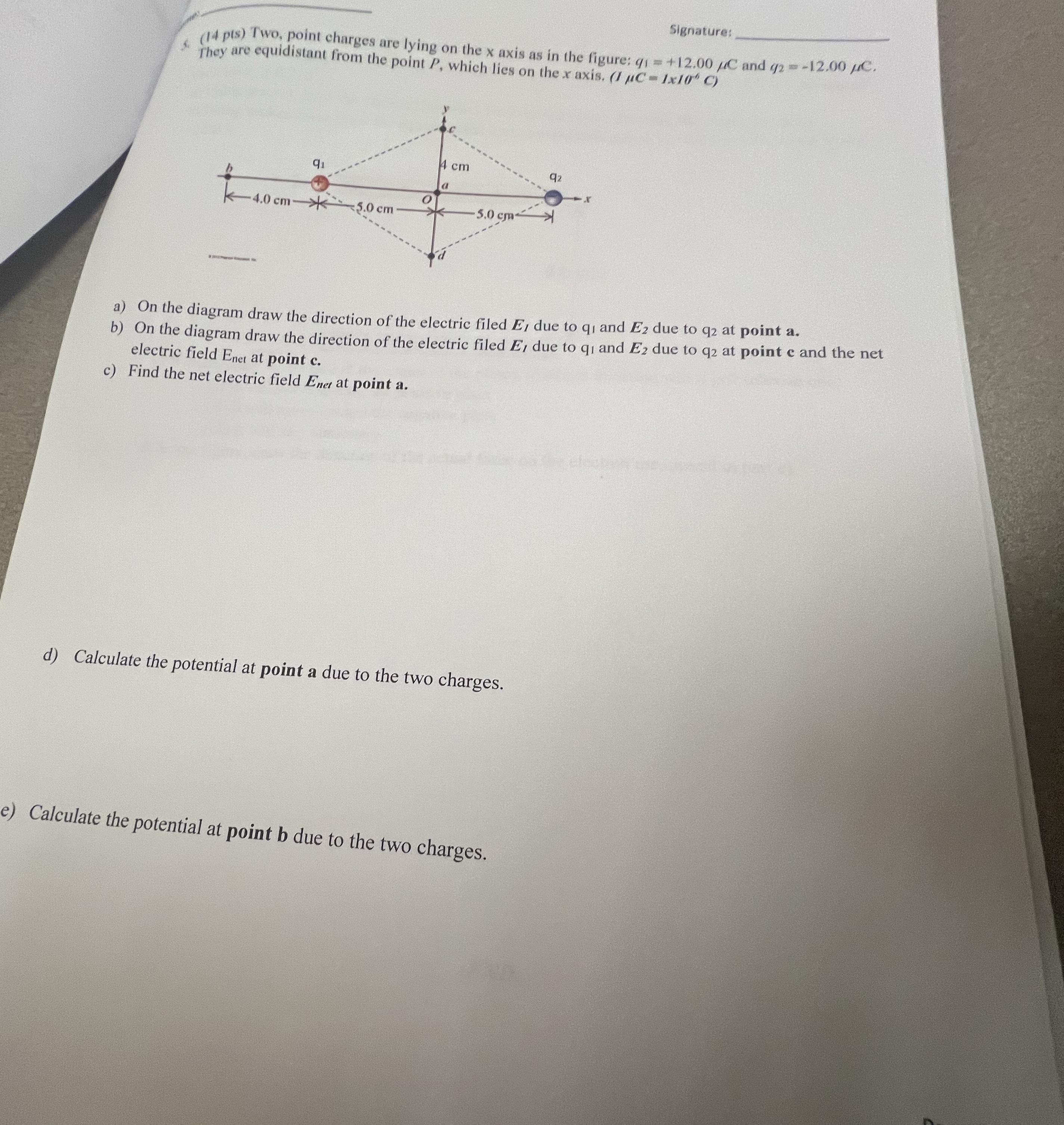 ( 1 4 p ( s ) Two, point charges are lying on the