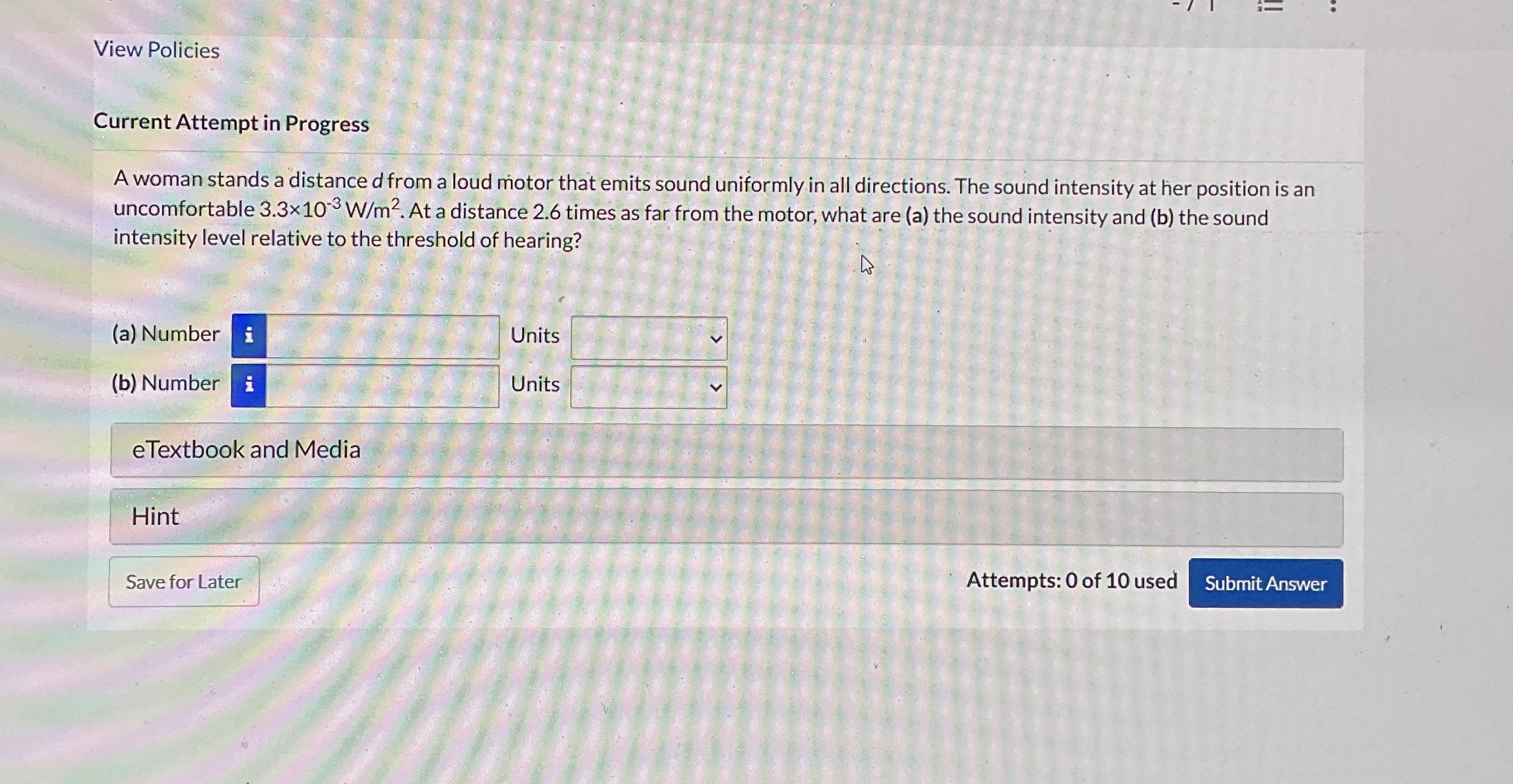 View Policies Current Attempt in Progress A woman