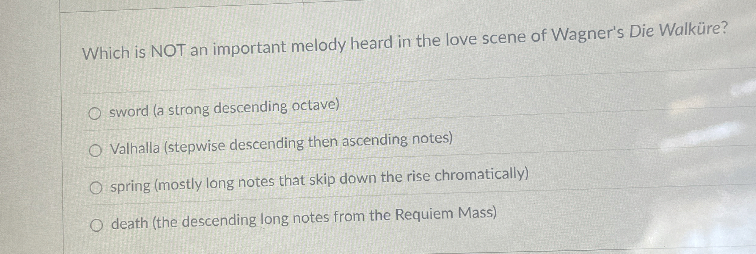 Which is NOT an important melody heard in the