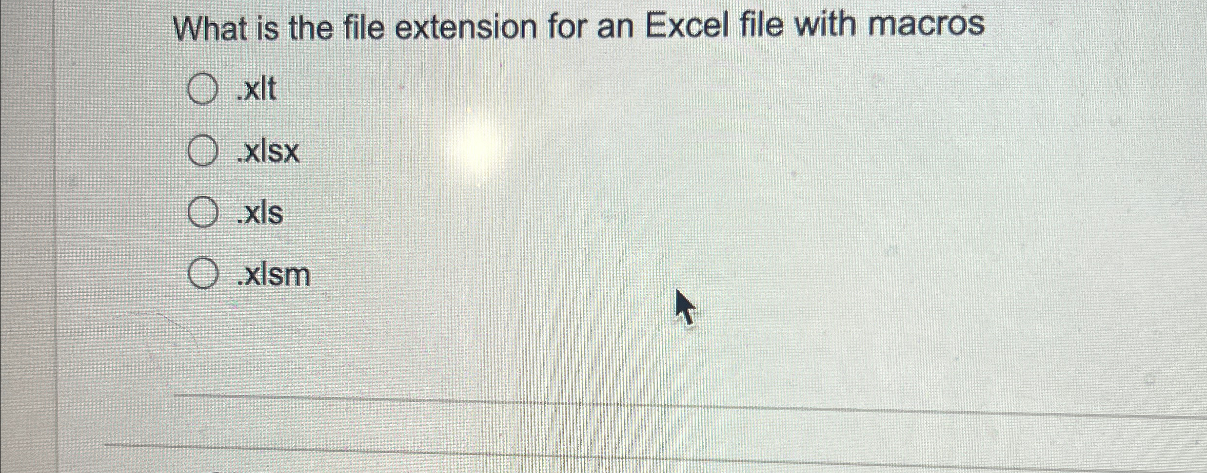 What is the file extension for an Excel file with