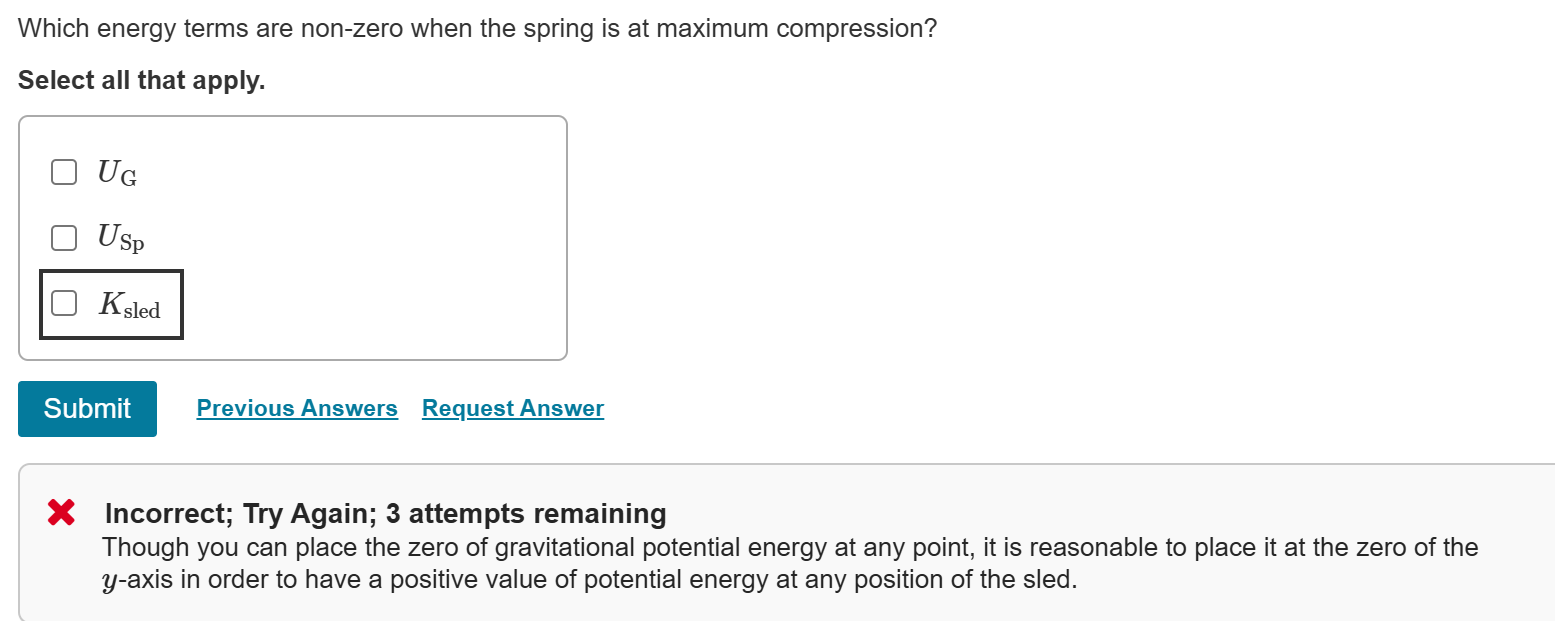X Incorrect; Try Again; 3 attempts remaining