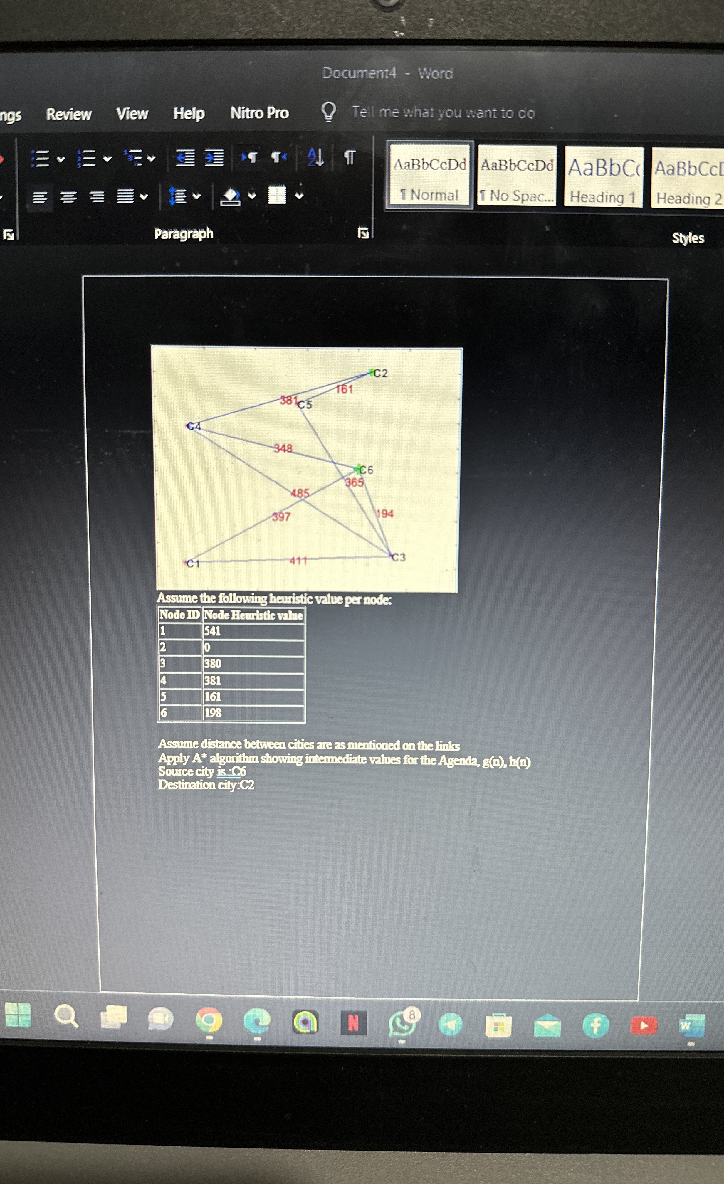 Document 4 - Word ngs Review View Help Nitro Pro