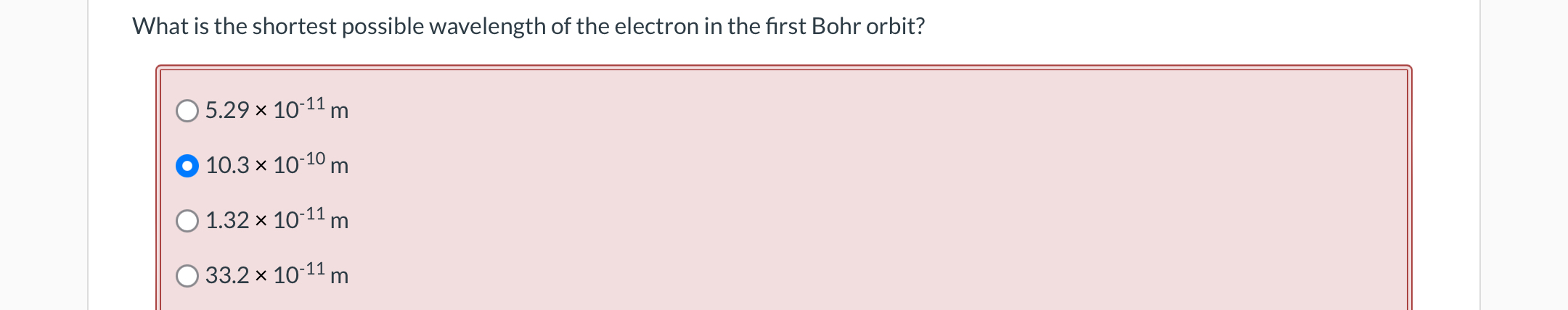 What is the shortest possible wavelength of the