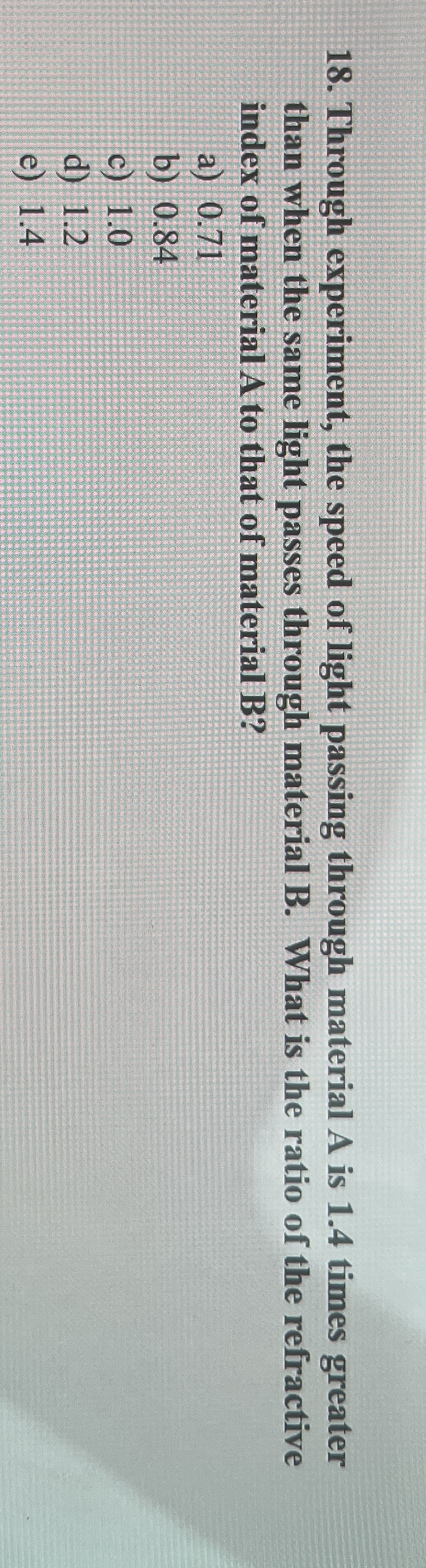 Through experiment, the speed of light passing