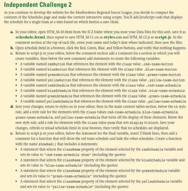 Show me the steps to solve Independent Challenge
