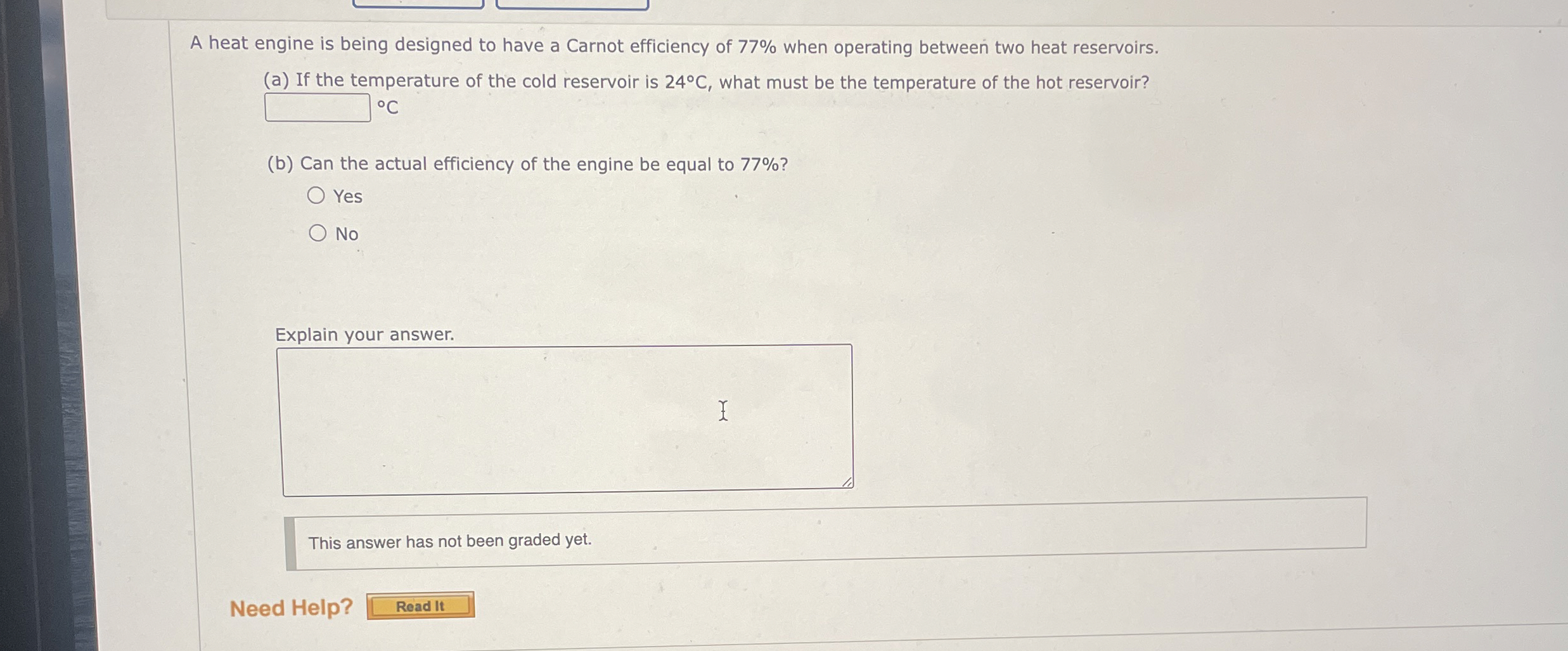 A heat engine is being designed to have a Carnot
