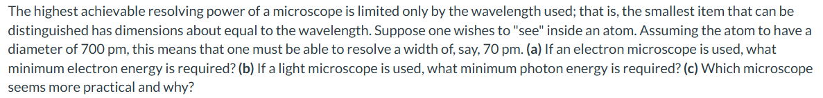 The highest achievable resolving power of a