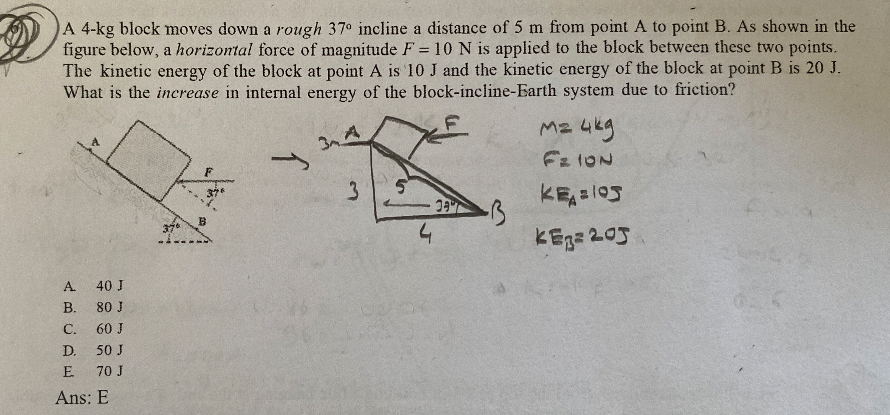 u did it wrong A 4 - k g block moves down a rough