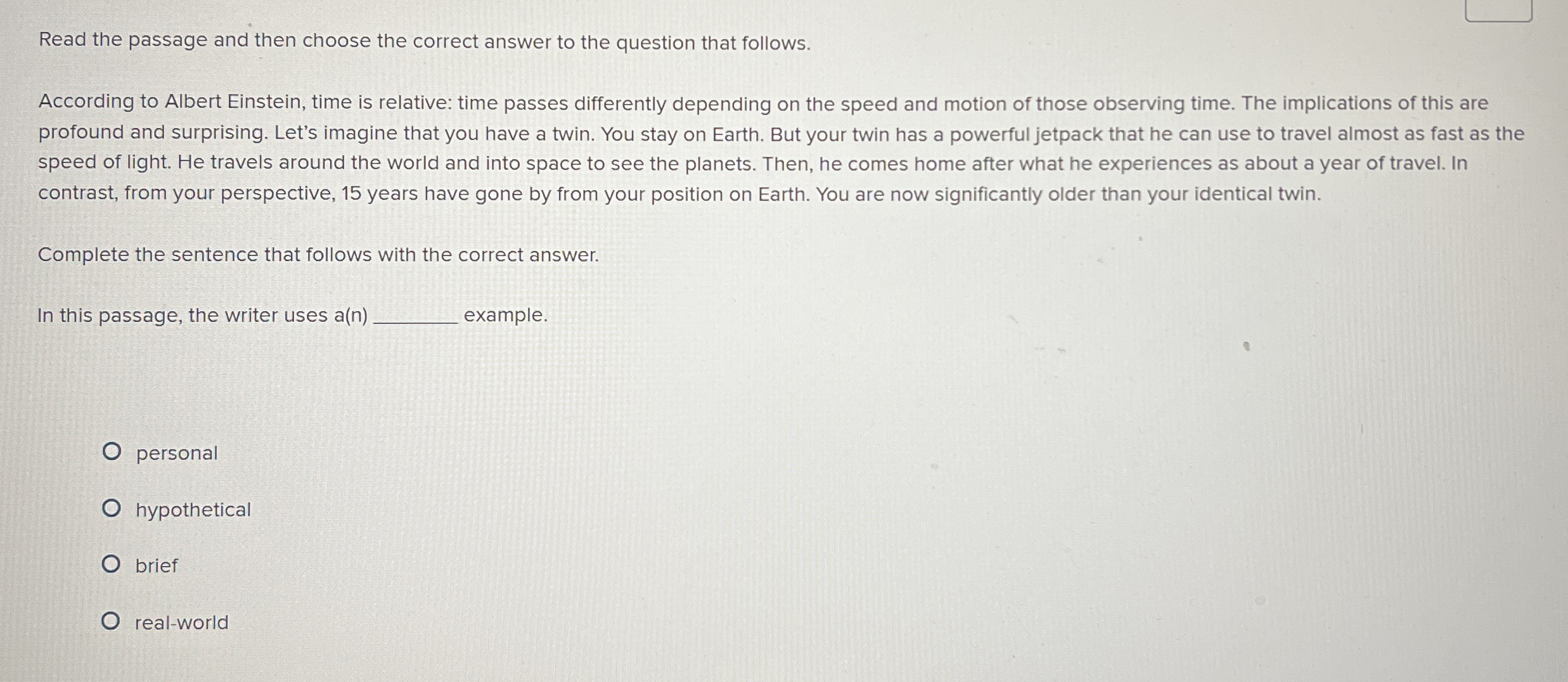 Read the passage and then choose the correct