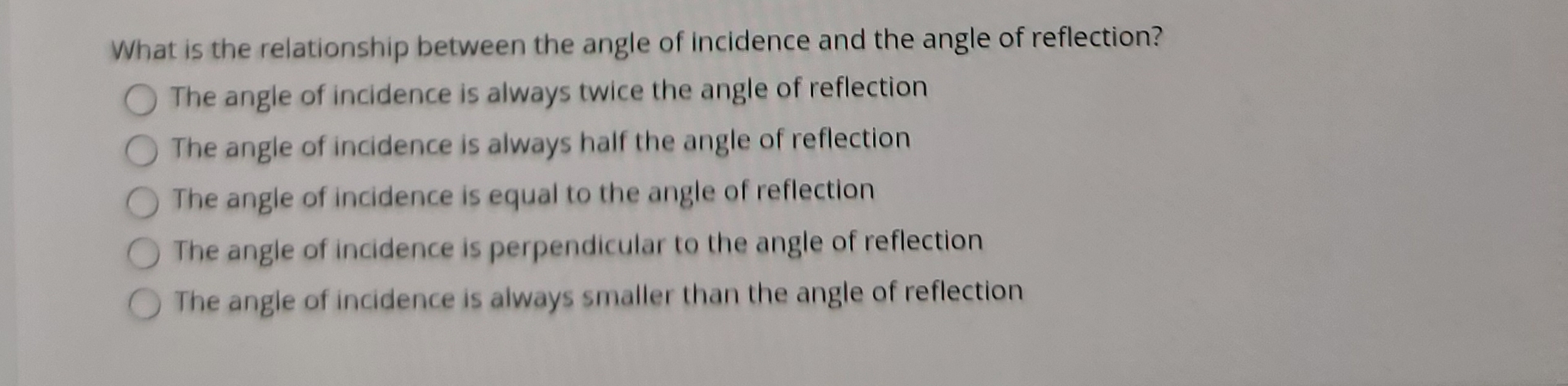 What is the relationship between the angle of