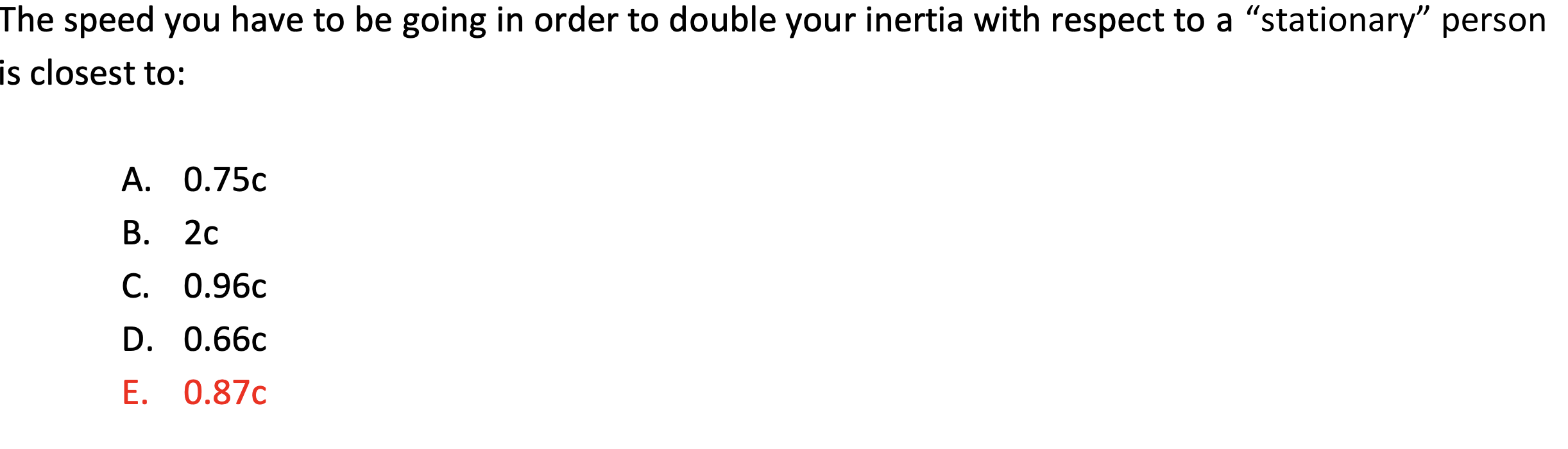 The speed you have to be going in order to double