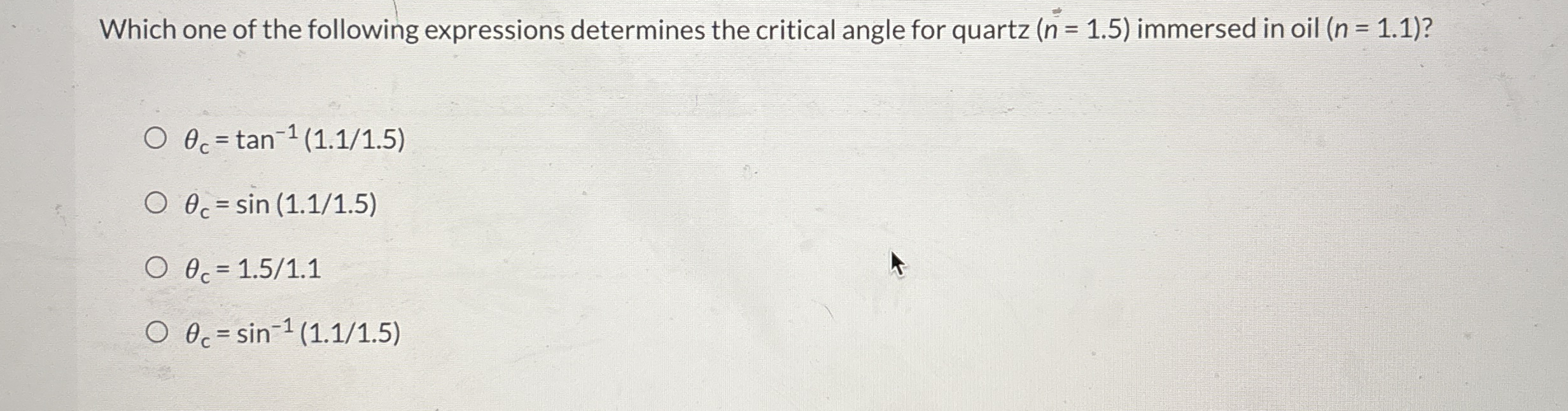 Which one of the following expressions determines