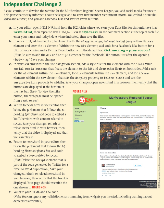 Independent Challenge 2 As you continue to