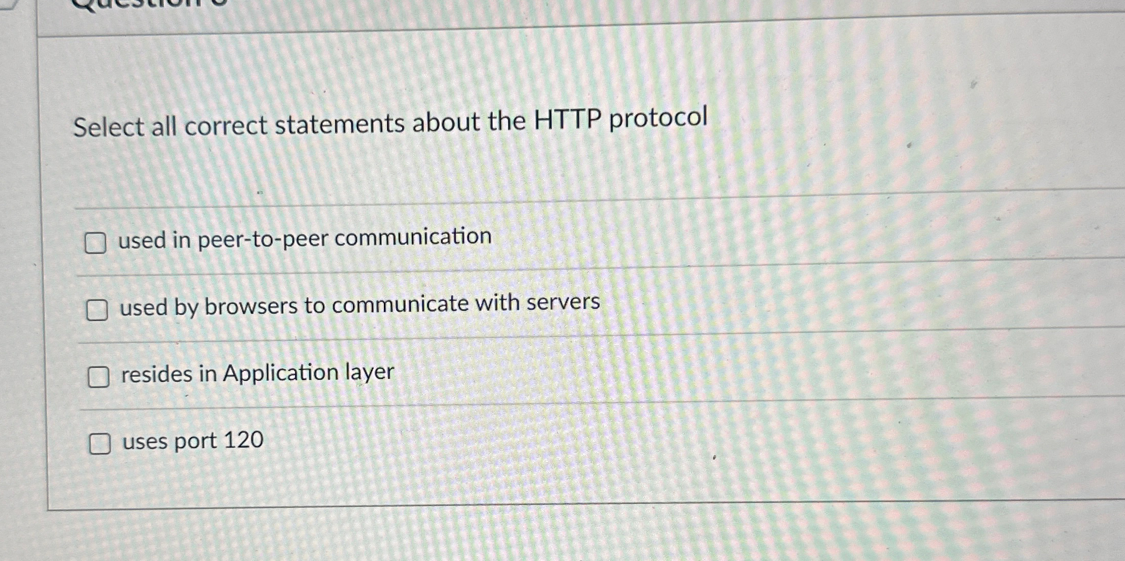 Select all correct statements about the HTTP