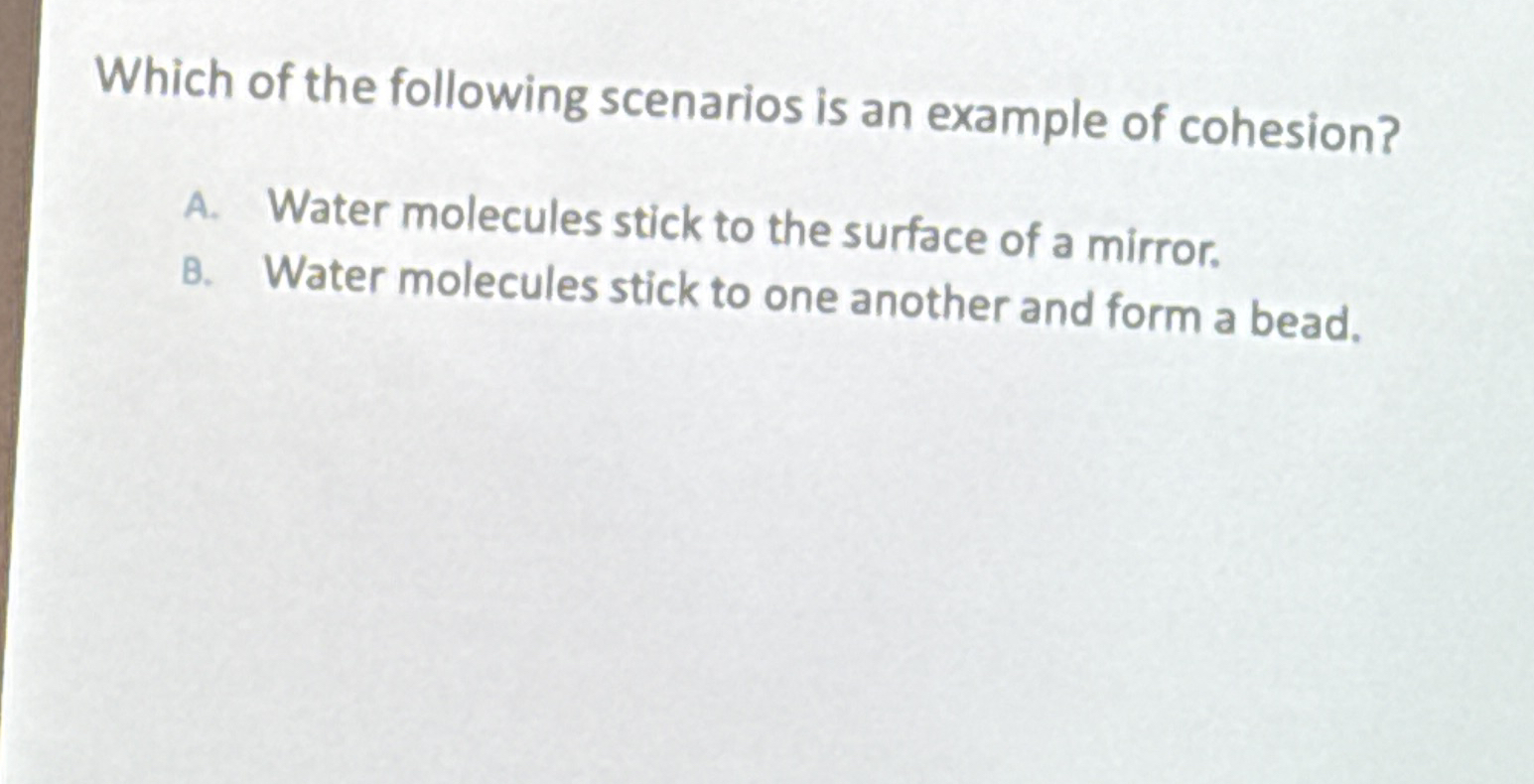 Which of the following scenarios is an example of