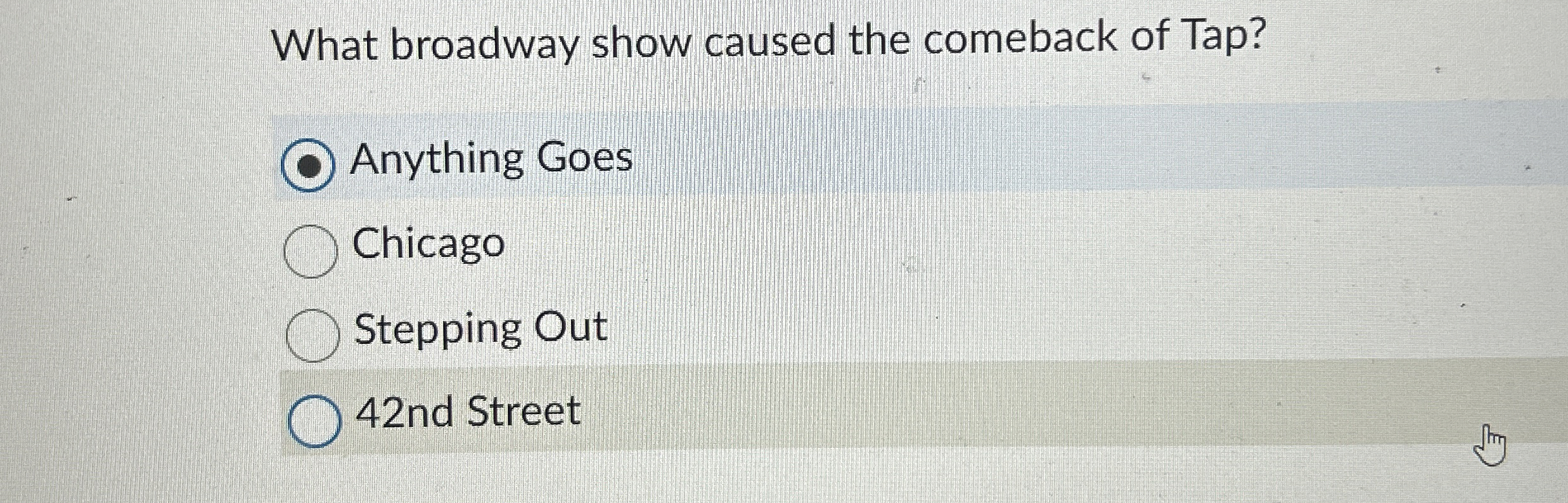 What broadway show caused the comeback of Tap?