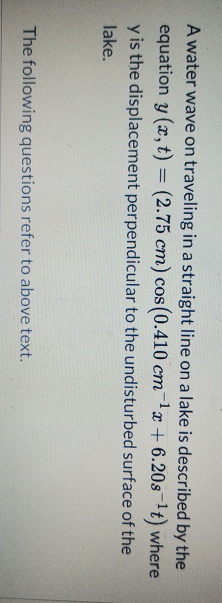 A water wave on traveling in a straight line on a