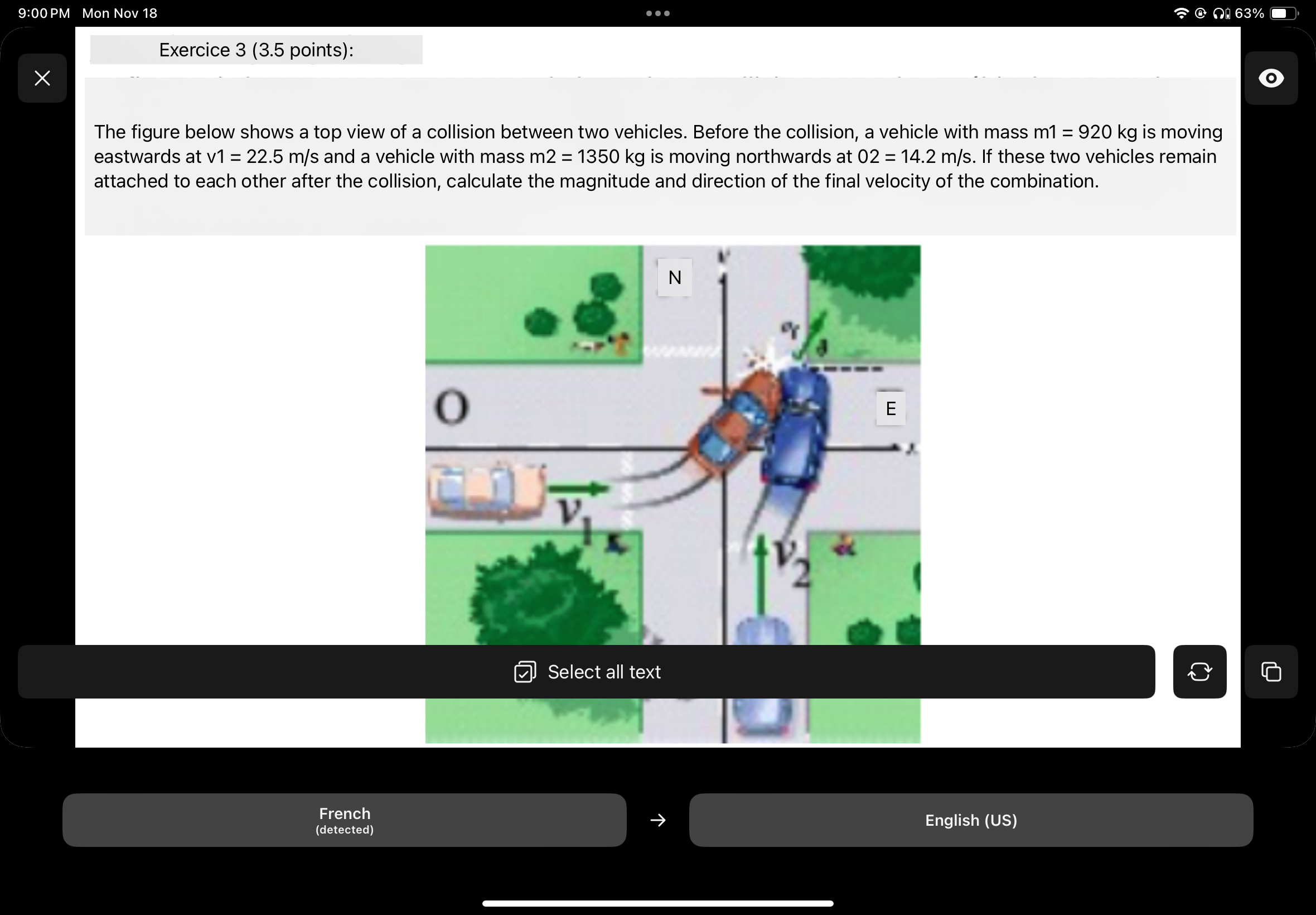 9 : 0 0 PM Mon Nov 1 8 6 3 % Exercice 3 ( 3 . 5