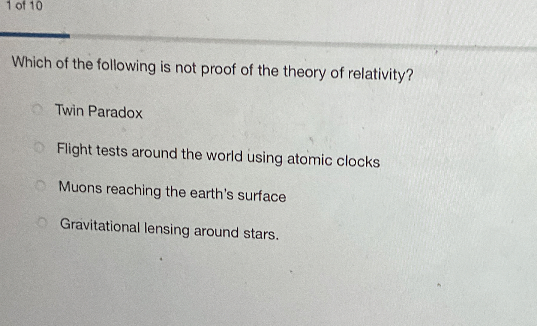 1 of 1 0 Which of the following is not proof of