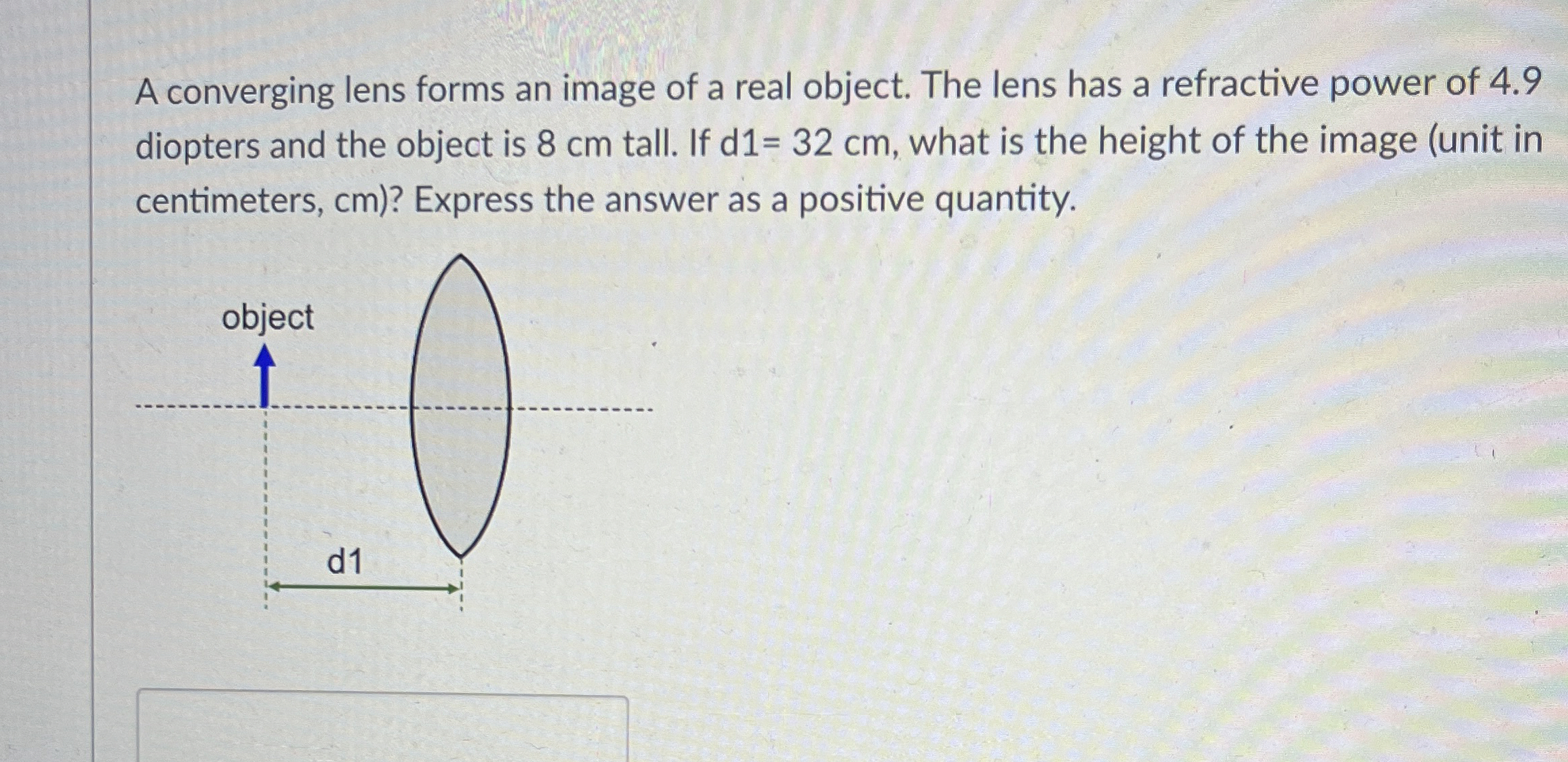 A converging lens forms an image of a real