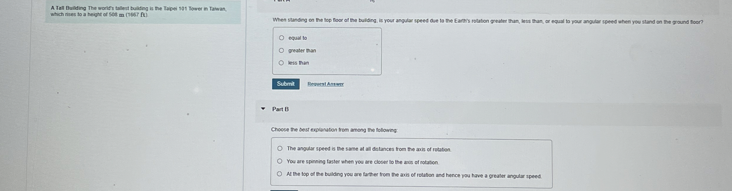A Tall Building The world's tallest building is