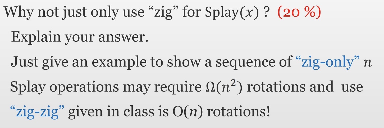 Why not just only use "zig" for Splay ( x ) ? ( 2