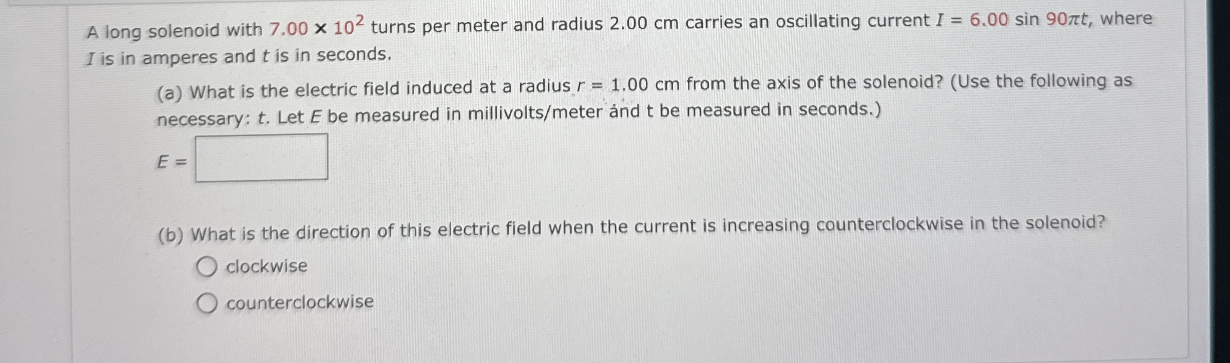 A long solenoid with 7 . 0 0 1 0 2 turns per